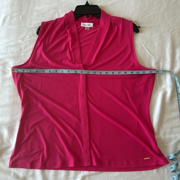 Calvin Klein Fuchsia Sleeveless Blouse XL Worn Once Like New - Picture 14 of 16